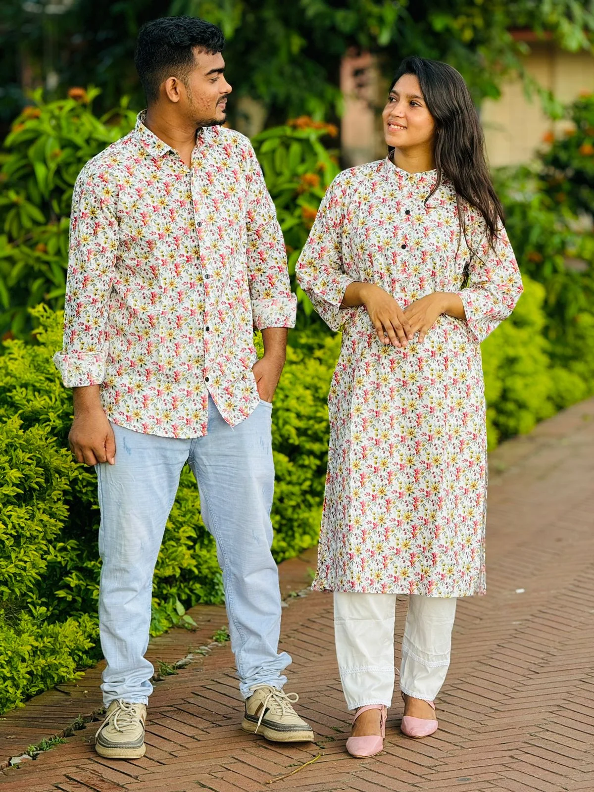 New Exclusive Couple Shirt and Salwar Kameez 2pc Set (P-753)