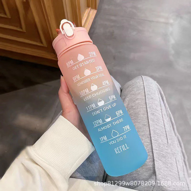 1L 3D Kawai Time Scale Motivational Water Bottle (P-277)