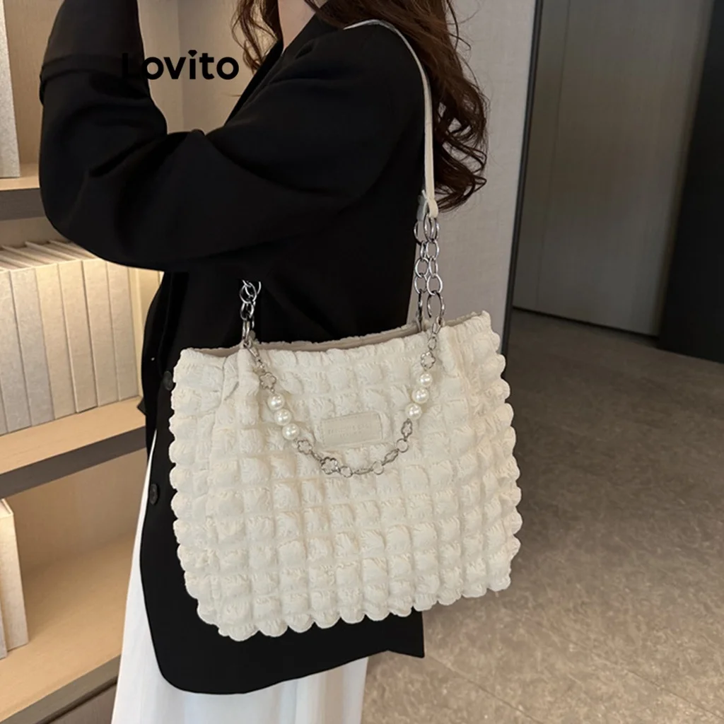 Stylish Large Capacity Solid Pleated Tote Bag (RM53) (P-366)