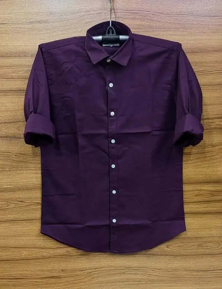 Men's Long Sleeve Solid Shirt - 01 (P-238)