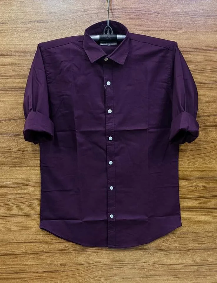 Men's Long Sleeve Solid Shirt - 06 (P-238)