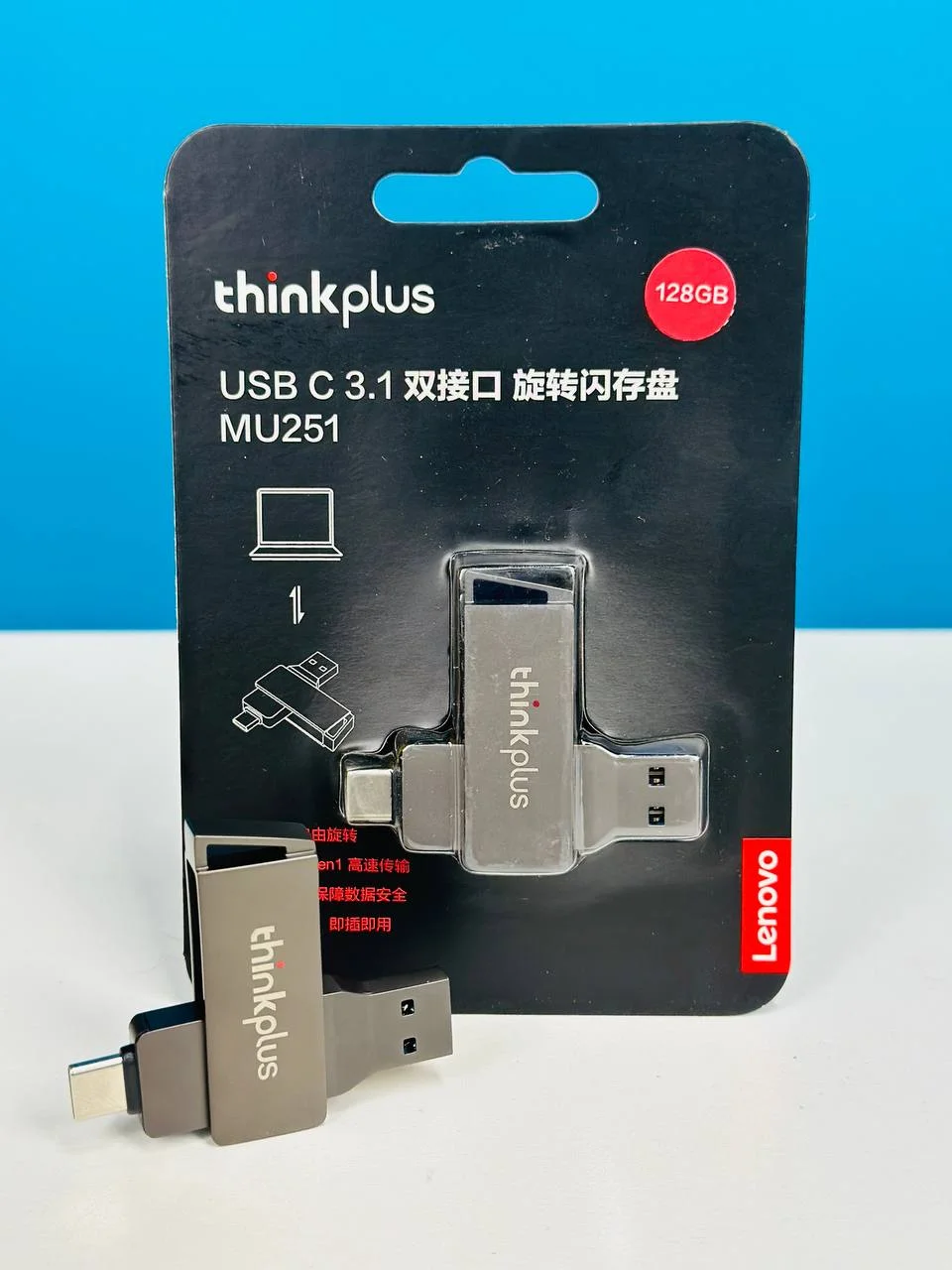 Lenovo thinkplus MU251 USB 3.1 & type-c Dual-port 128GB flash drive-BS