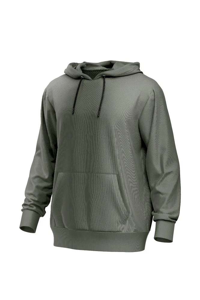 Men Solid Hoodie - Green (P-840)