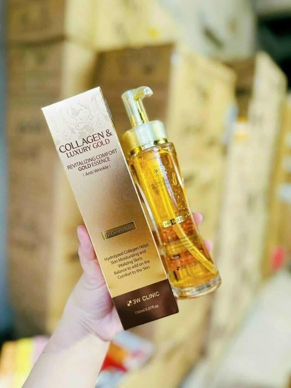 3W Clinic Collagen & Luxury Gold Revitalizing Comfort Gold Essence , zozoj , 3W Clinic Gold Essence , Korean Anti-aging Essence , Collagen Gold Serum , 24K Gold Face Essence .