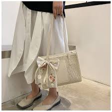 প্রিমিয়াম এমব্রয়ডারি রিবন সোল্ডার ব্যাগ - ট্রেন্ডি ব্রেইডেড ডিজাইন, ZOZOJ